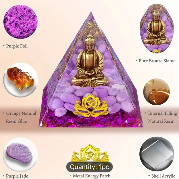 Small Purple Resin Decorative Healing Buddha Statue for Home or Office 1.9” - Picture 3 of 9